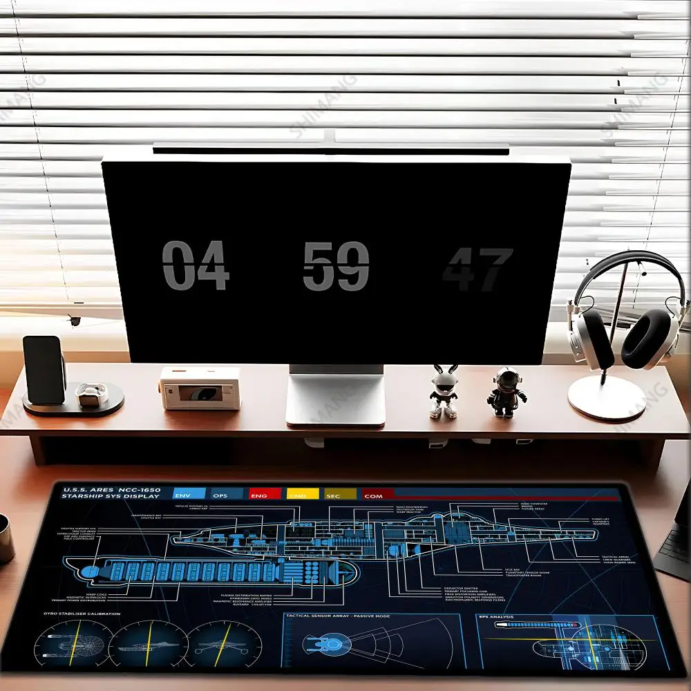 المركبة الفضائية مخطط الوسادة وسادة مكتب لوحة الماوس ألعاب الكمبيوتر خزانة ستار تريك لعبة مكتب الملحقات لوحة المفاتيح أنيمي تمديد كبير