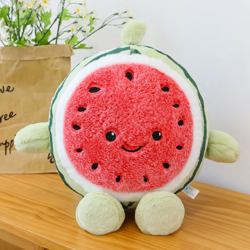 Running Watermelon Pillow Plush Toy Sofa Bedhead Pillow Chair Cushion Large Dormitory Backrest Soft Silly Expression Plush Toy