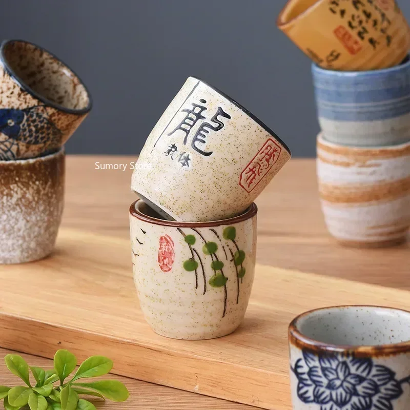 50ml Chinese Retro Ceramic Tea Cup Ceramic Mug Japanese Sake Cup Crockery Tea Cups Personal Single Cup Drinkware Cute Cup