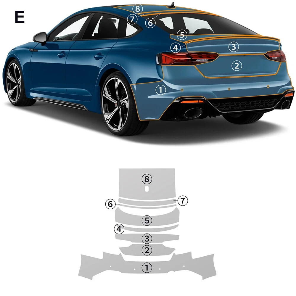 

For Audi RS5 Sportback 2019-2025 TPU Bumper Hood Pre-cut PPF Clear Paint Protective Film Custom Anti Scratch Self Healing Shield