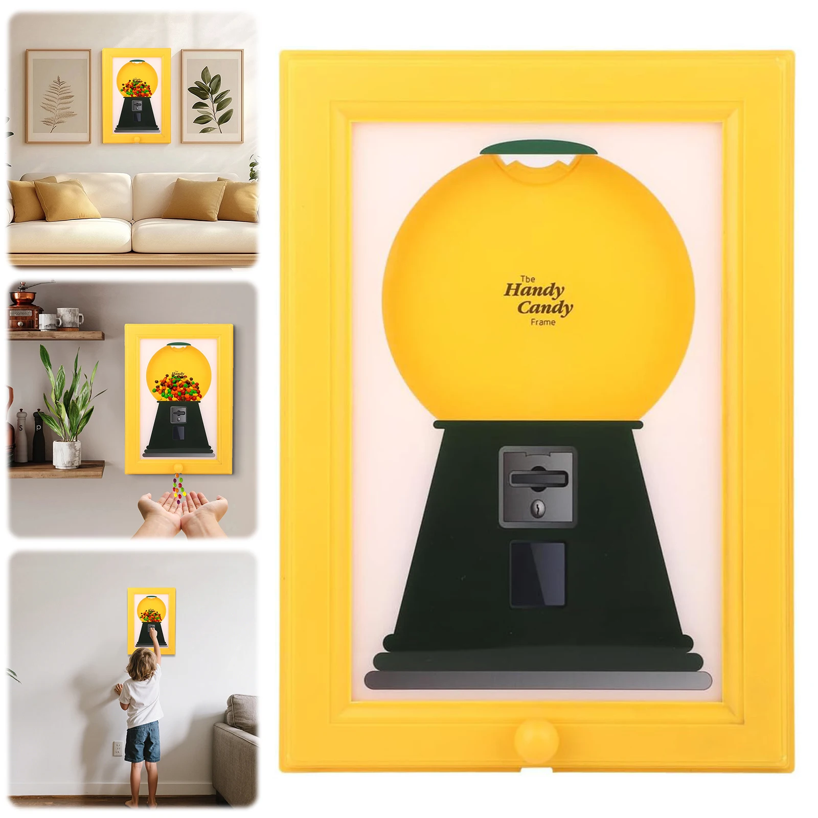 Dispensador de sirope, tarro de azúcar y frijoles, decoración del hogar, marco de fotos, caramelo creativo, giratorio, fácil restauración, a prueba de polvo, a prueba de humedad