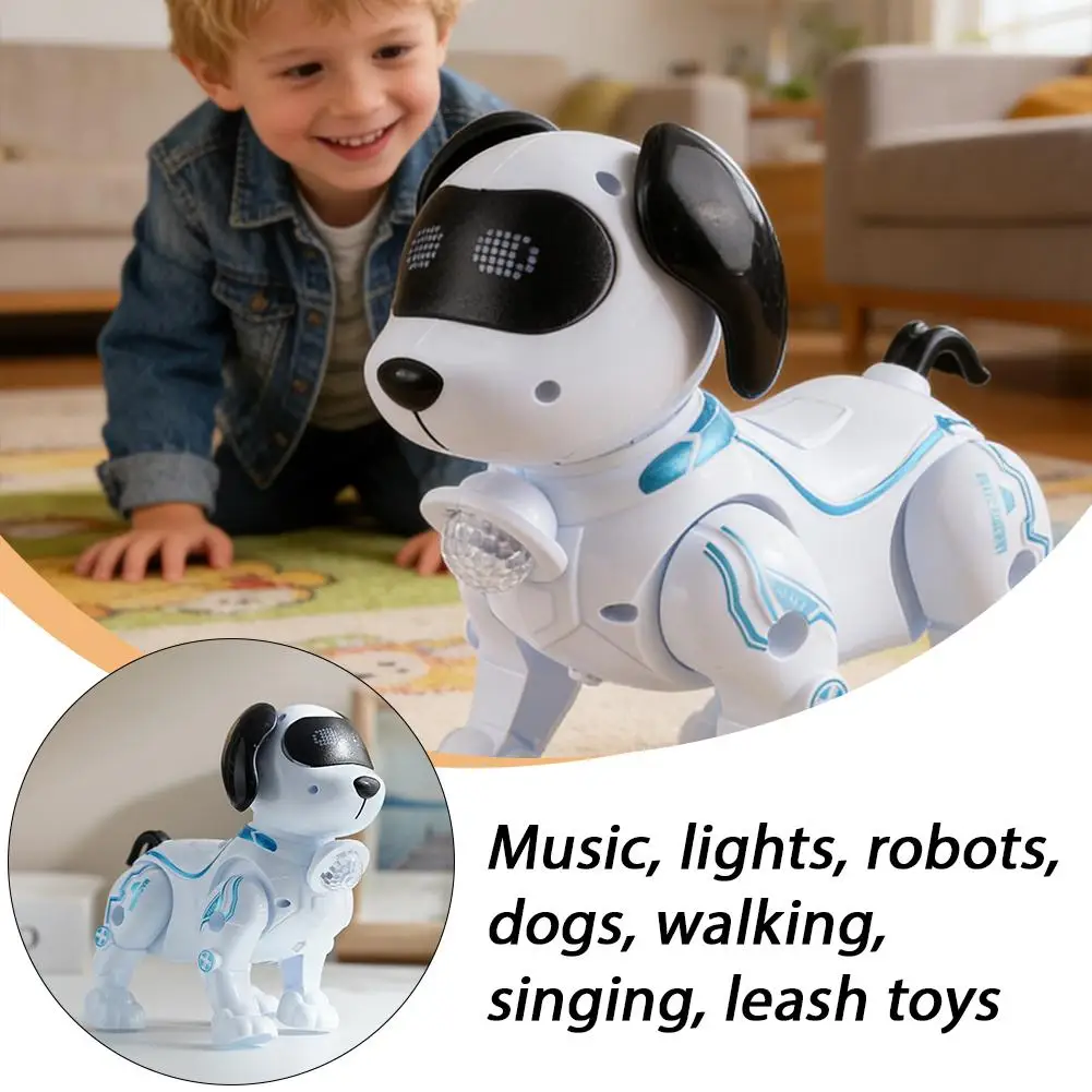 Electric Robot Cat Toy for Kids Interactive Walking Kitty with Colorful Flashing LED Lights and Dynamic Music Entertainment Birt