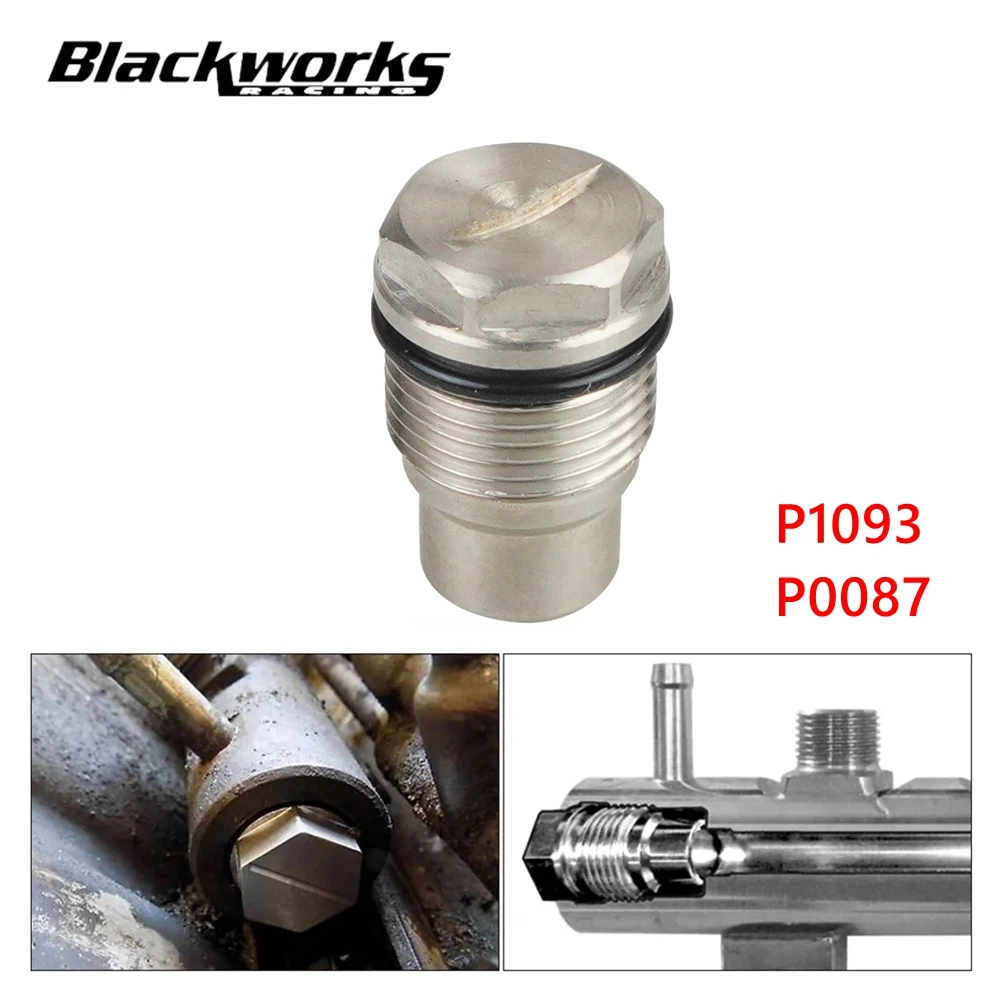 Stainless Steel Fuel Rail Valve Plug For 2004.5-2010 6.6L Chevy/GMC Duramax Diesel LLY/LBZ/LMM Engine, P1093 P0087