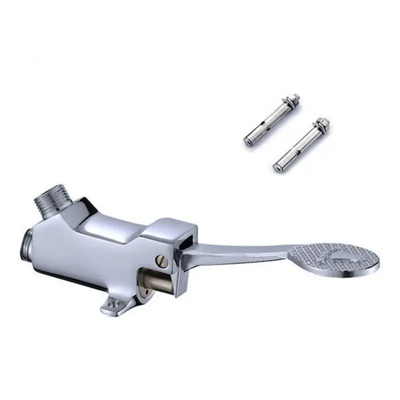 

ABMS-Floor Foot Pedal Control Switch Tap Valve Faucet Copper Basin Single Cold Water Tap Bathroom Hotel Pedal