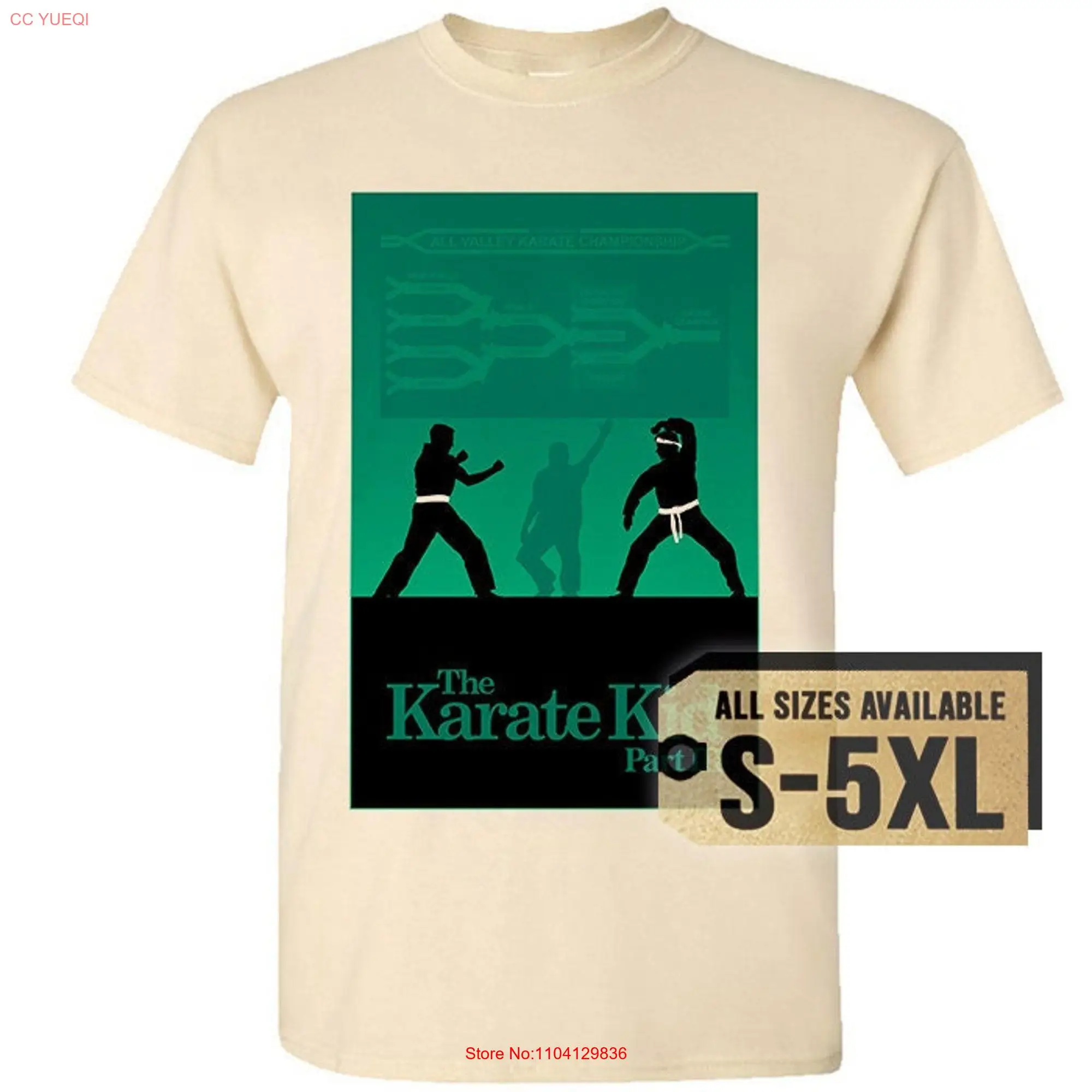 The Karate Kid V8 Natural White Gray Vintage Men T Shirt all sizes S 5XL Film long or short sleeves