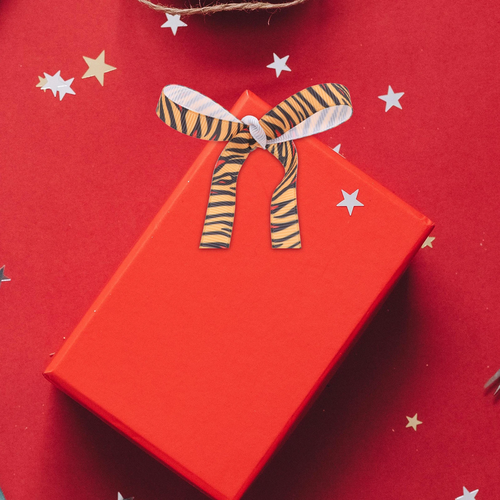 

4 Rolls Animal Zoo Gift Packaging Ribbons Giraffe Cheetah Print Reusable Cloth Wide Grosgrain Ribbon for Birthday Christmas