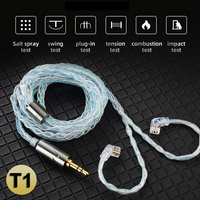 QKZ T1 Earphone Update Cable 3.5mm jack QDC 0.75mm Connector Wired Headphones For ZXN ZXT VK4 ZX2 ZAX2 KZ EDX ZSN Pro X TRN MT1