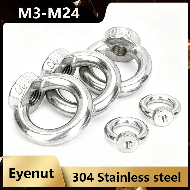 M3-M24 304 Stainless Steel Triangle Lifting Eye Nut Trapezoid Thread Rings Fit For Handle Bolts