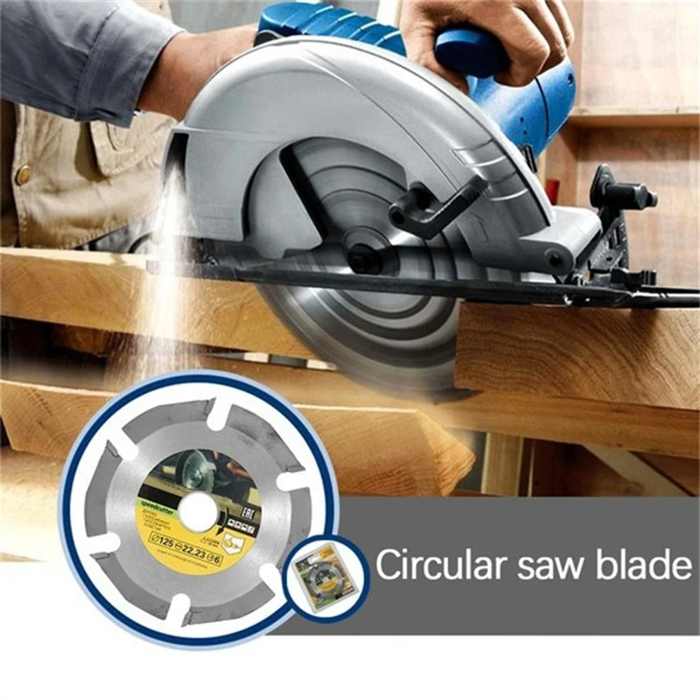 ABJY Lama per sega a 6 denti 125mm Disco da taglio per legno con punta in carburo cementato Ruota per smerigliatrice angolare Accessori per la lavorazione del legno