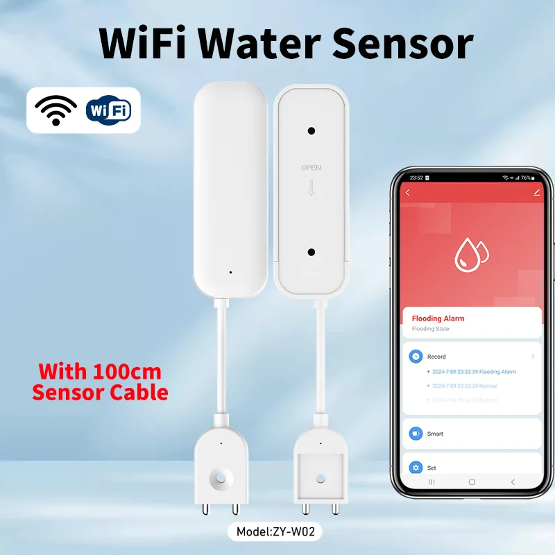 Zitech Smart WIFI Water Leakage Sensor Alarm Water Level Detector Flood Leakage Sensor APP Remote Control Security Alarm System