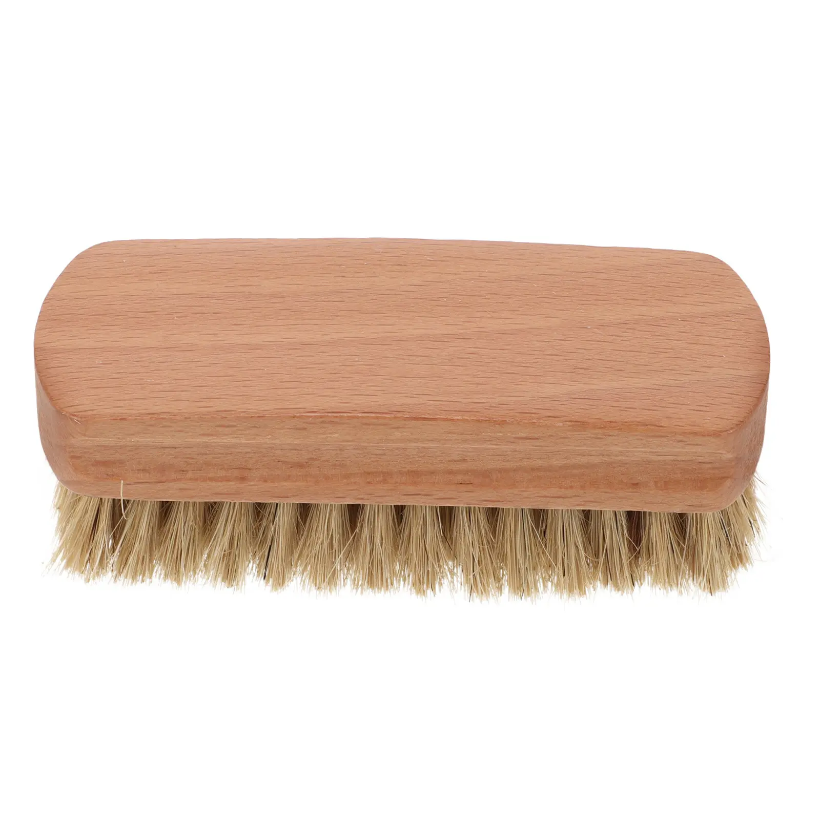 Genuine Pig Bristle Boot Brush Shoe Shine Cleaner with Sturdy Hardwood Handle for Vinyl Polishing Buffing Travel Home