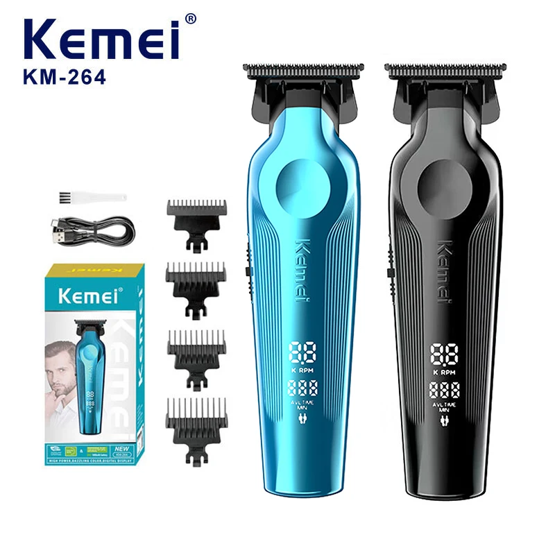

Kemei 264 Electric Hair Clippers for Men Professional Haircut Machine Cordless Carving Clipper Beard Trimmer Digital Display