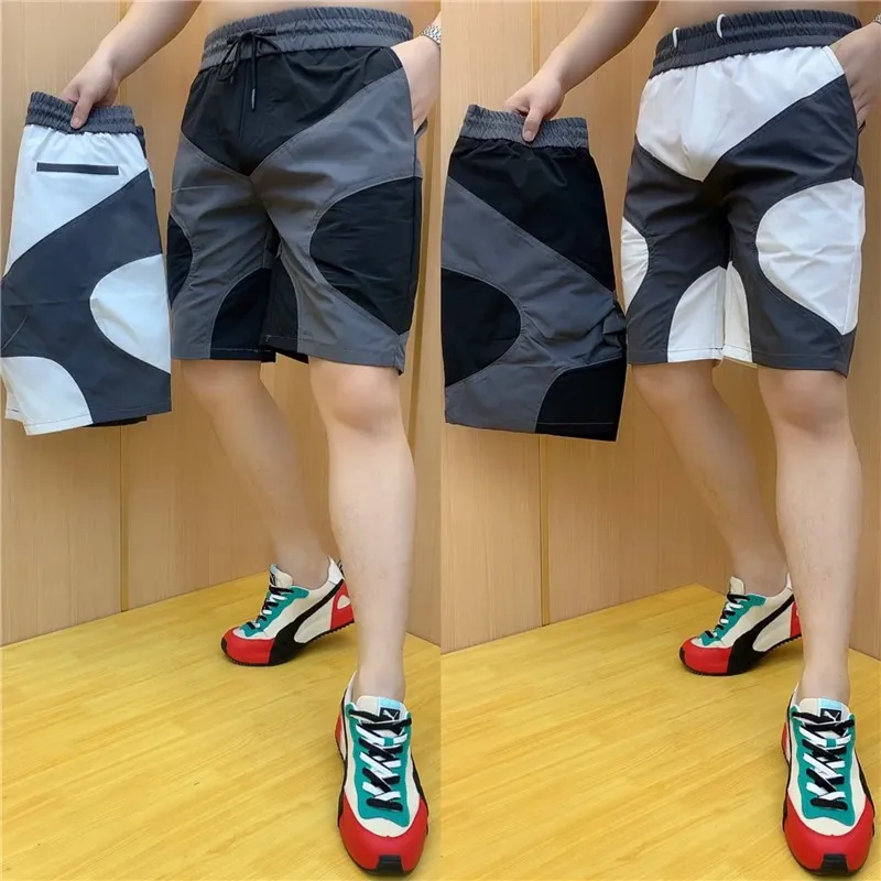 

Summer Slim Fit ort Pants Men's Thin Five-Quarter Casual Beachwear Straight Leg Non-Brand Faion Youth Active Color
