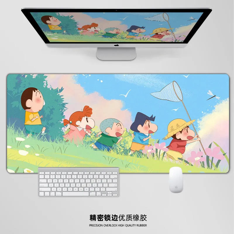 Definition Crayon Shin-chan Leather Mouse Pad Extra-large Cute Cartoon Girls' Non-slip Desk Pad Dorm Computer Keyboard Pad