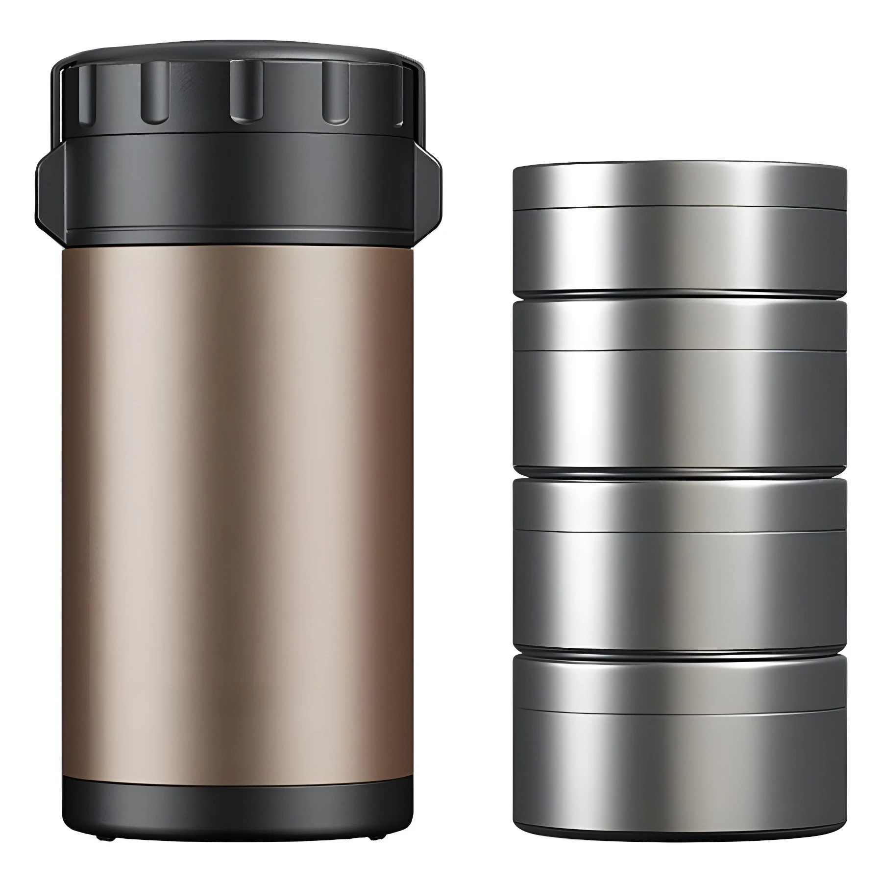 

24H long-term thermal insulation lunch box bucket 316 stainless steel multi-layer portable pot