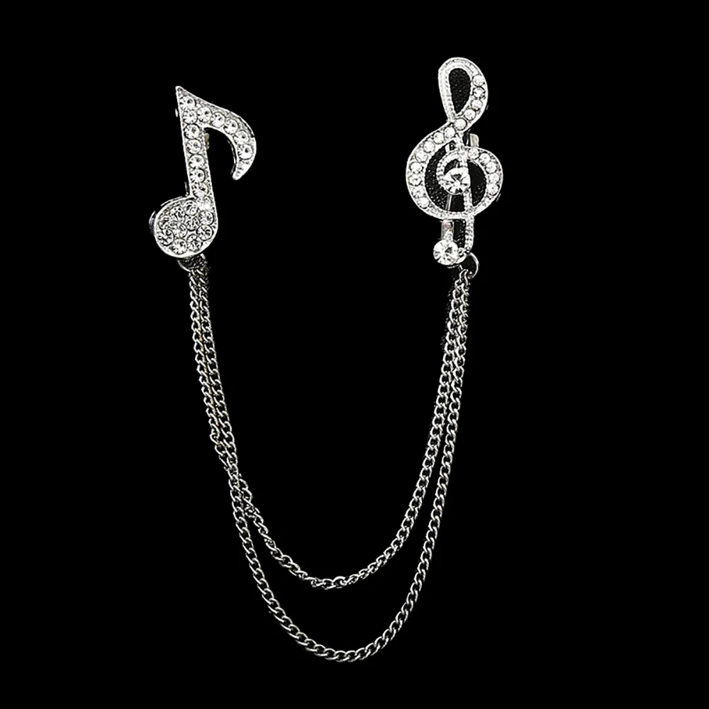 الرجال الموضة ستار الموسيقية ملاحظة شكل طوق سلسلة بروش الرجال شرابة بروش قميص طوق الديكور زر إبرة تناسب ارتداء اليومي