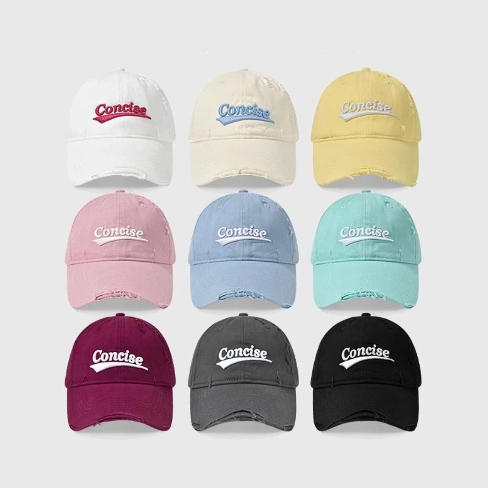 

Fashion Korean Letter Baseball Hat Embroidery Y2k Holes Peaked Cap Cotton Visor Snapback Cap Teenagers