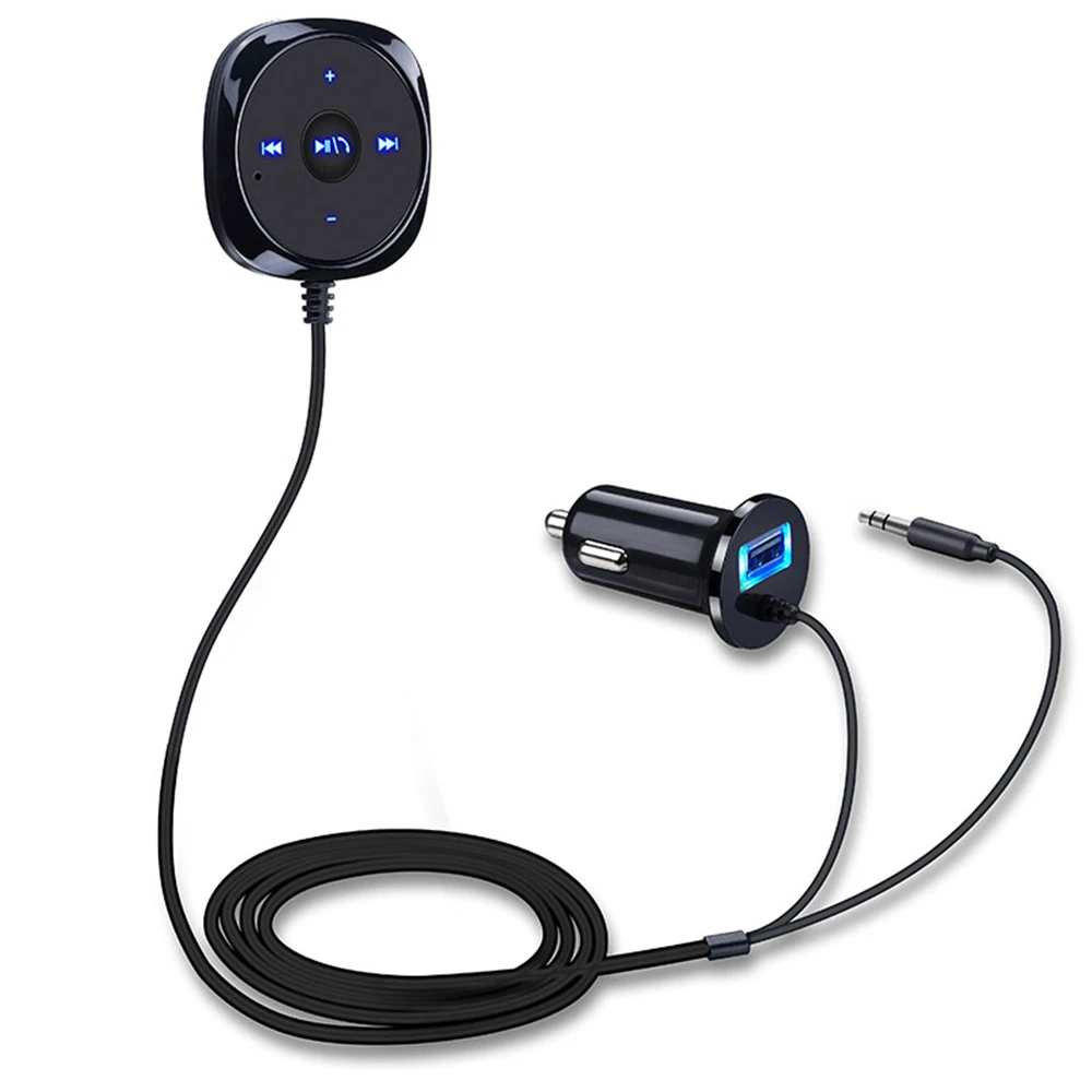 MP3 3.5MM Audio Music Receiver Adapter USB Charger Hot Handsfree Cigarette Lighter Magnetic Base Bluetooth-Compatible Car Kit