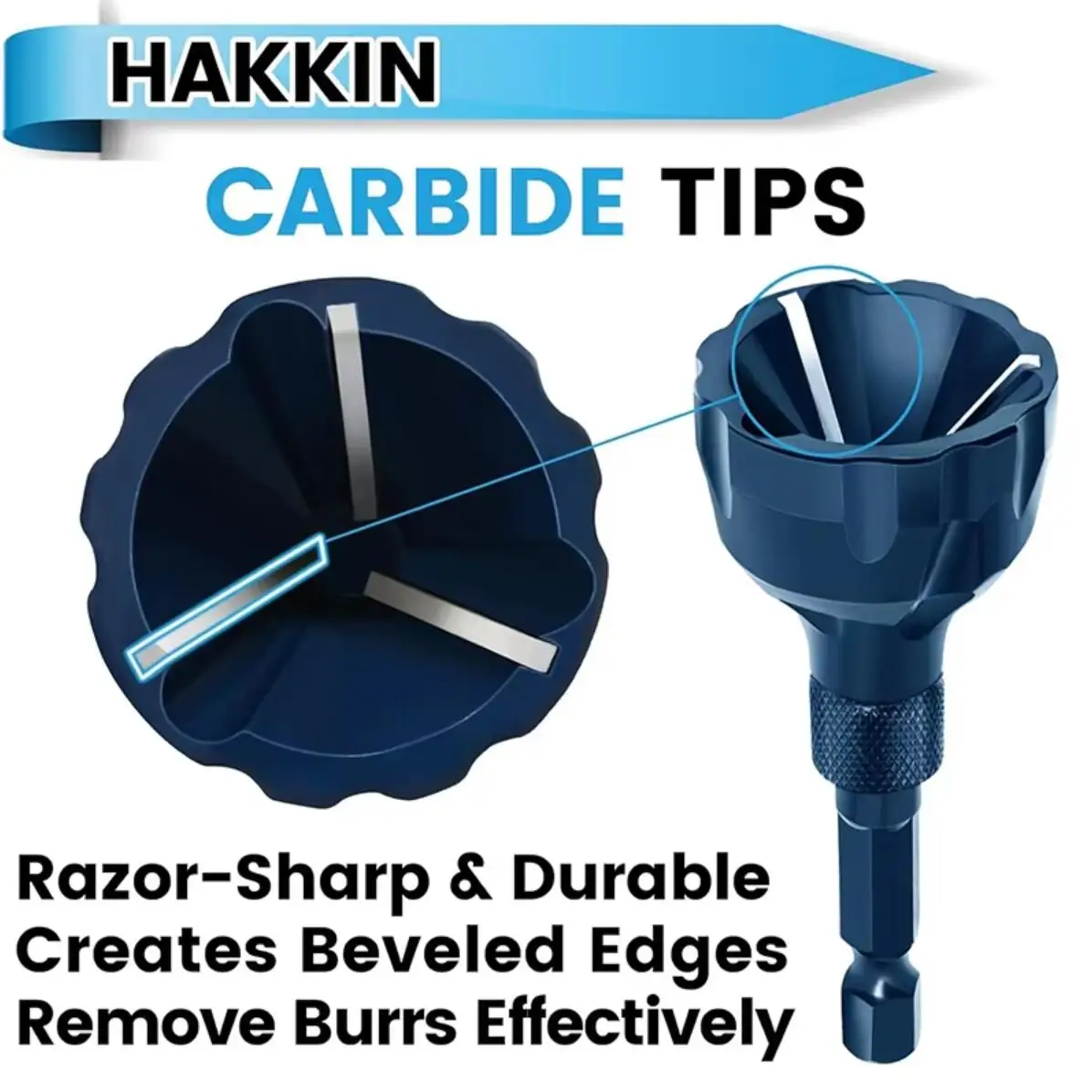 2Pcs Tungsten Carbide Hex Shank Chamfer Tool (3-20mm) – External Deburring & Bolt Thread Repair for Metal