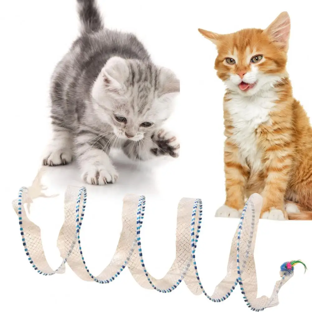 Cat Tunnel Toy Durable S-shaped Cat Tunnel Toy for Play Foldable Pet Channel with Elastic Design Kitten Tunnel for Endless Fun