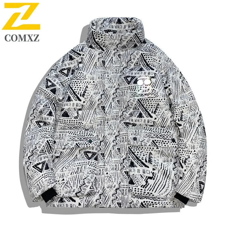 COMXZ Parker Coat New Winter High-End Warm Cold-Resistant Skiing Padded Jacket Urban Loose Trendy Korean Version Men's Clothing
