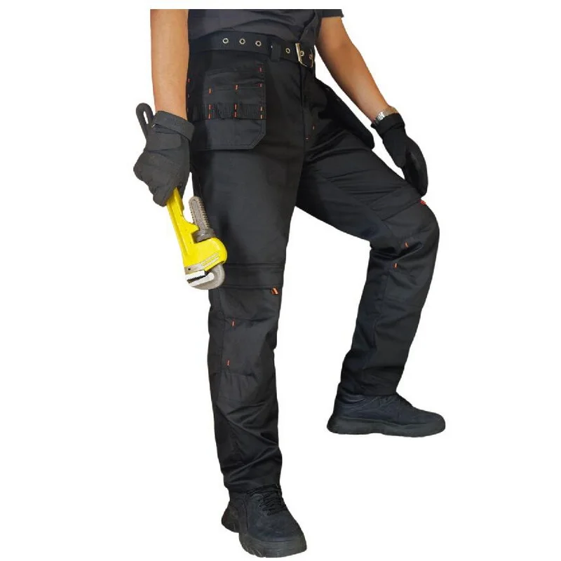 Men's Durable Multi-pocket Cargo Pants,Outdoor Work Pants,Worker's Trousers With Knee Kaps Wear-Resistant