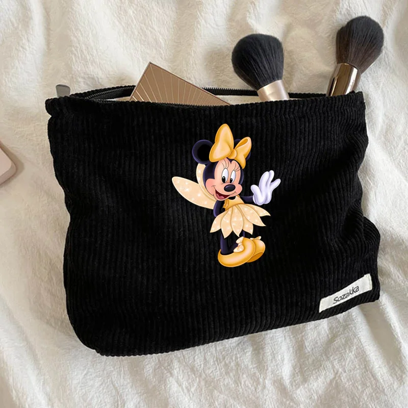 Disney Minnie Mouse Tinker Bell Makeup Bags for Women Cosmetic Storage Bag for Women Organizer Case Ladies HandBag Girls Purse