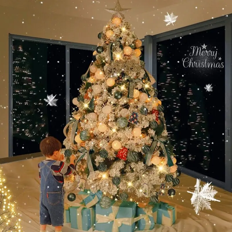 

New Home Christmas Tree Blue Diy White Snow-covered Christmas Tree PVC Velvet Decoration Festival Supplies Julgran
