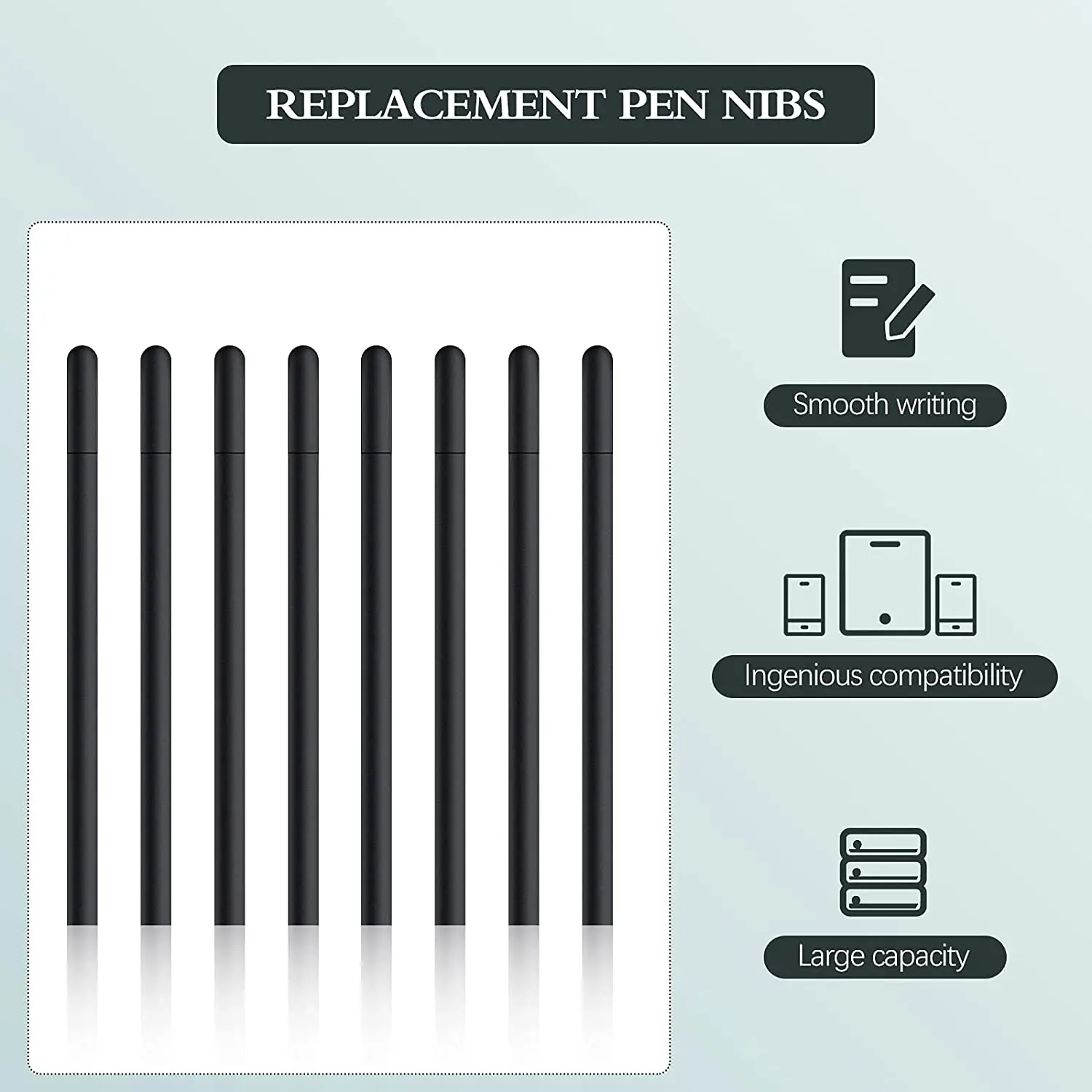 Replacement Standard Pen Nibs Compatible with Wacom Bamboo Intuos CTL471 CTL671 CTH480, Black Stylus Refill