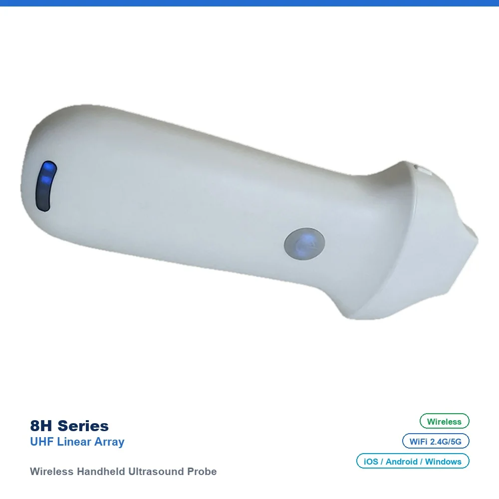 8H Wireless Handheld Ultrasound Probe, UHF Linear Array, 192 Elements, 64 Channels, 16.0/20.0MHz, for Thyroid, Breast