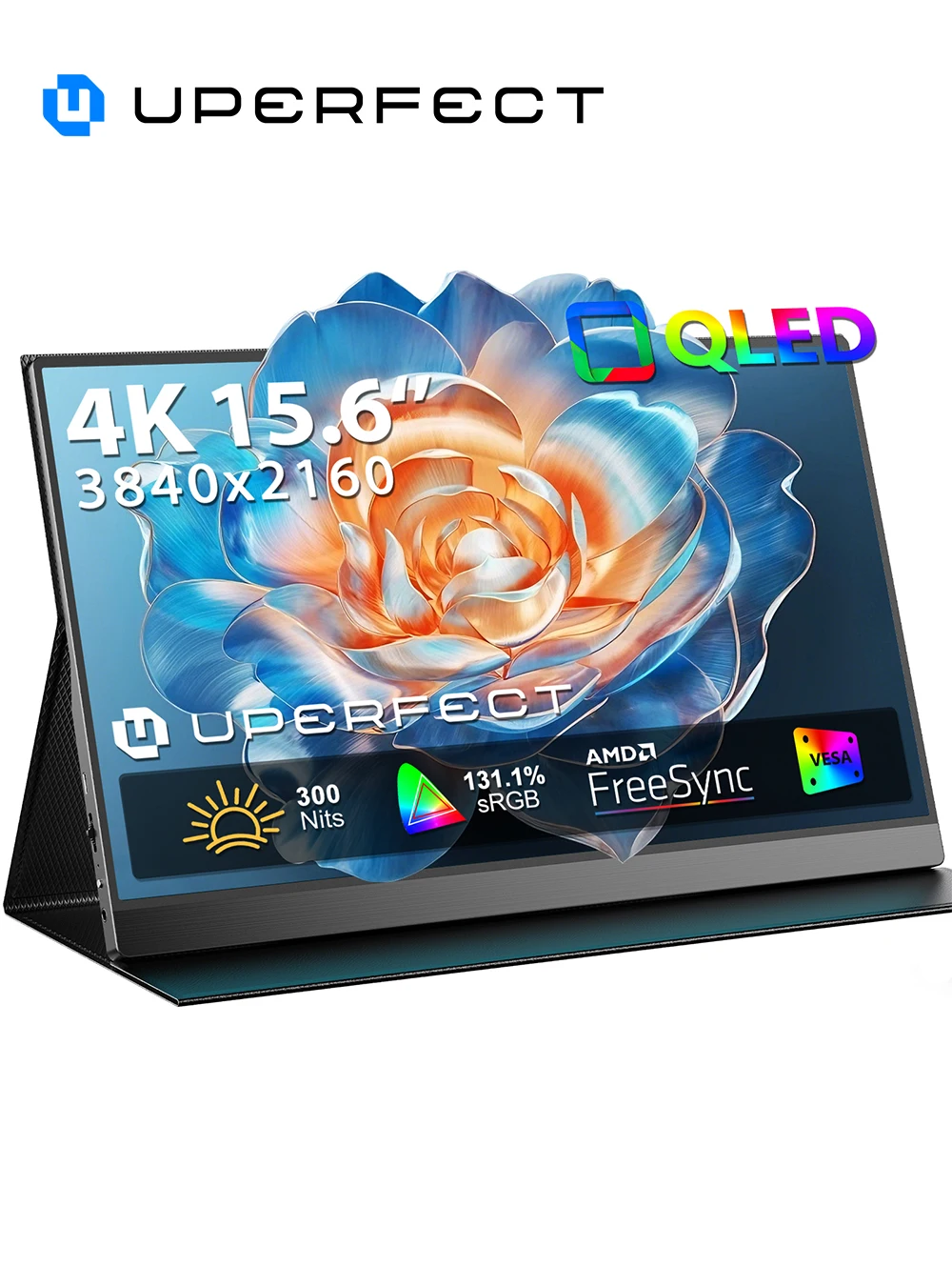 UPERFECT UPlays QLED Portable Monitor 15.6" 4K UHD IPS Second Screen For Laptop PC Mac HUAWEI LG Phone USB C HDMI Gaming Display