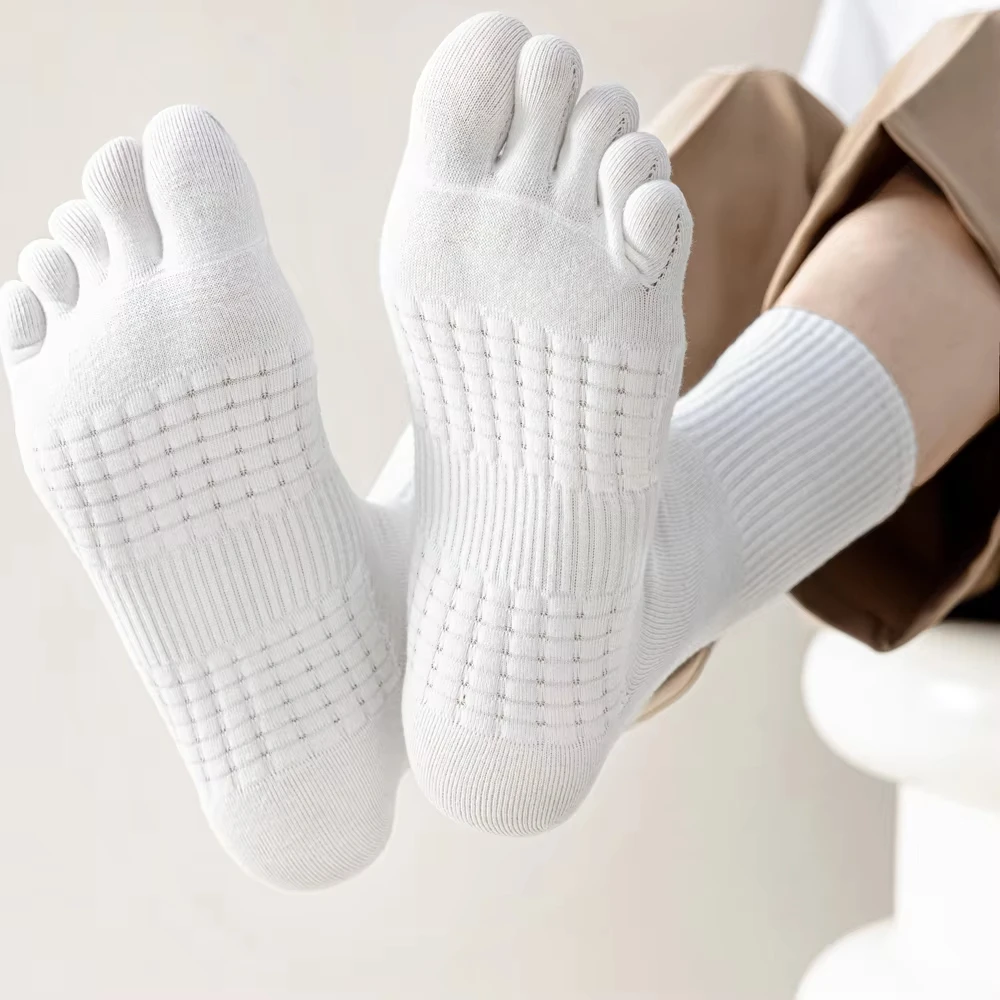 1/3 paar vijfvingersokken heren antislip sport atletische crew sokken heren hoge kwaliteit katoenen teensokken basketbal middenbuis