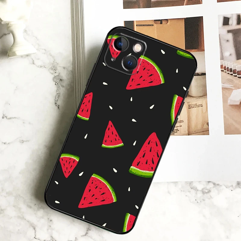 Simpatica custodia estiva con anguria alla frutta per iPhone 11 12 13 14 15 Pro Max Plus 12 13 Mini X XR XS Max 7 8 SE 2020 Cover Coque