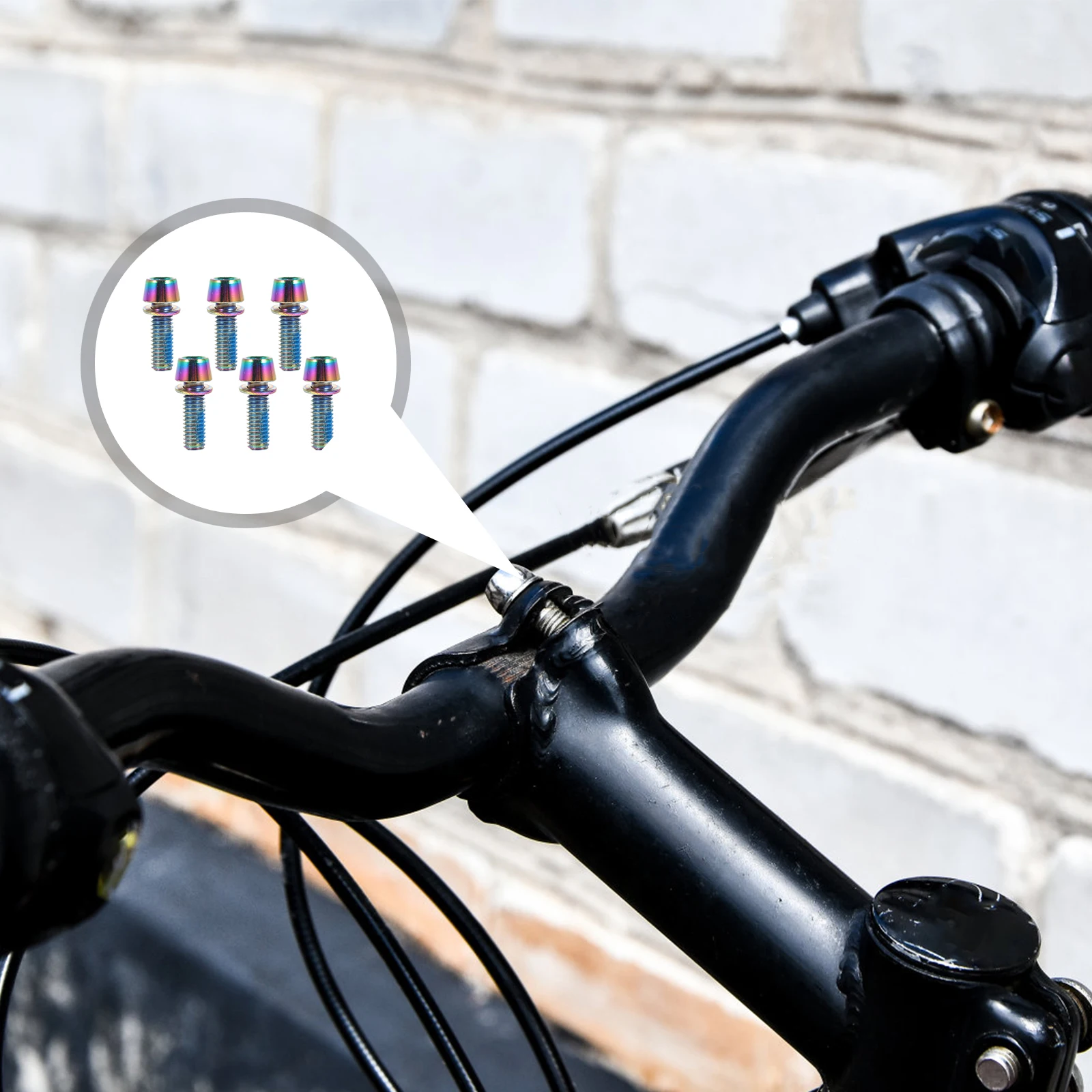 

6 Pcs Titanium Alloy Screws Colorful Disc Brake Bike Rotor Bolts Durable Anti Corrosion Long Life Cycling Supplies