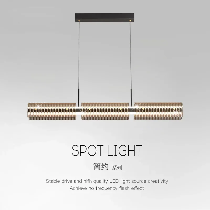 Italian minimalist light luxury restaurant bar chandelier modern minimalist designer hotel company front desk strip light