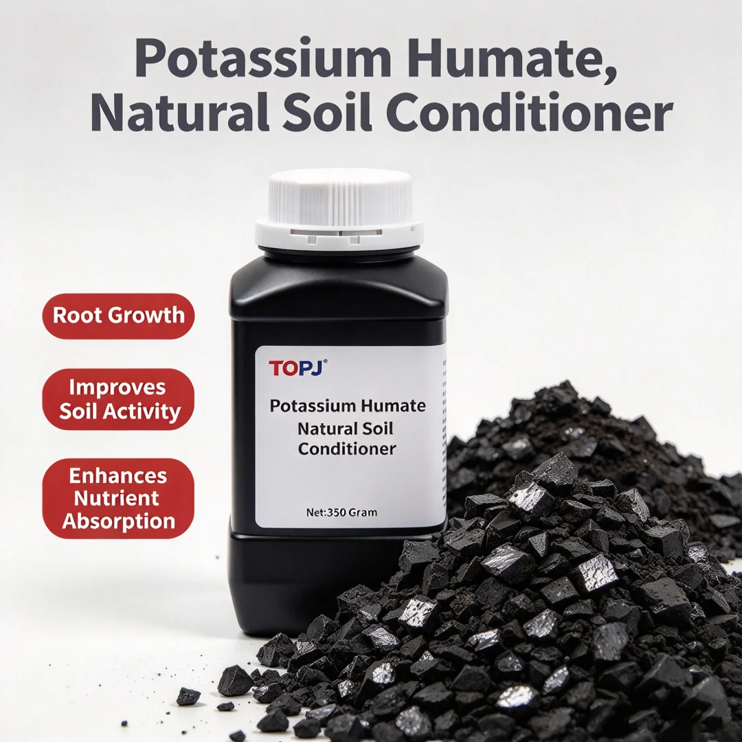 TOPJ Potassium Humate Natural Soil Conditioner Organic Water Soluble Fertilizer for Garden Potted Flowers Bonsai Plant