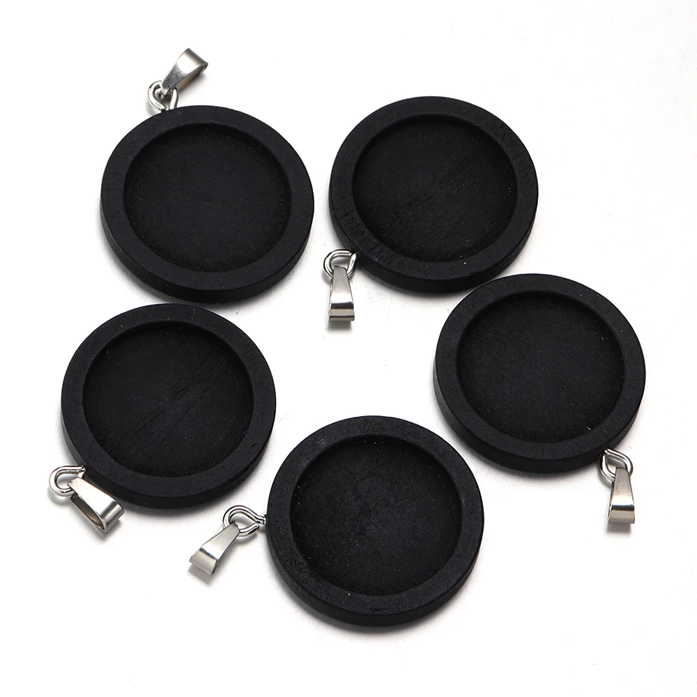1-5pcs/lot 25-30mm Round Wood Cabochon Base Settings, DIY Accessories