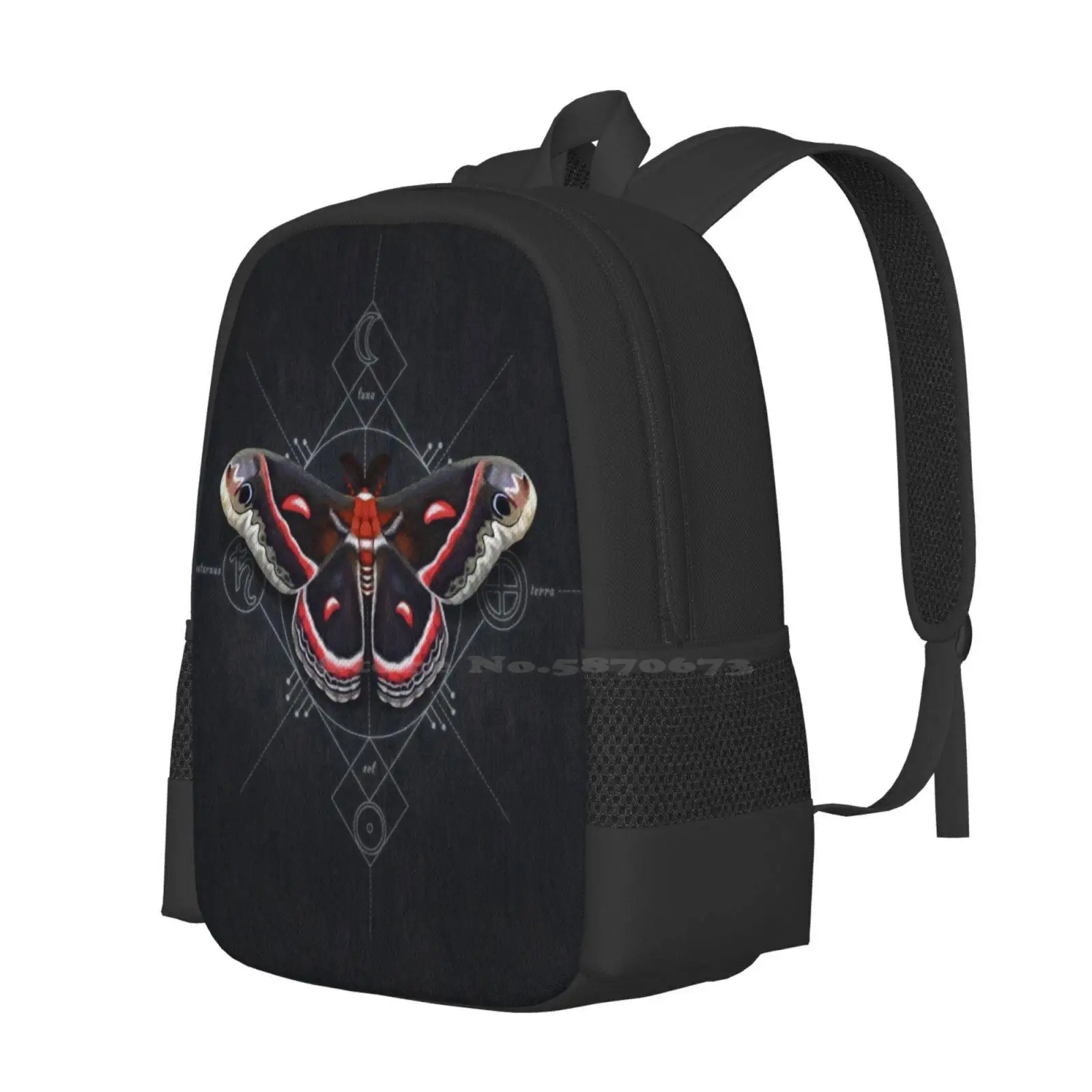 Cecropia Moth Backpack For Student School Laptop Travel Bag Silkmoth Giant Moth Cecropia Moth