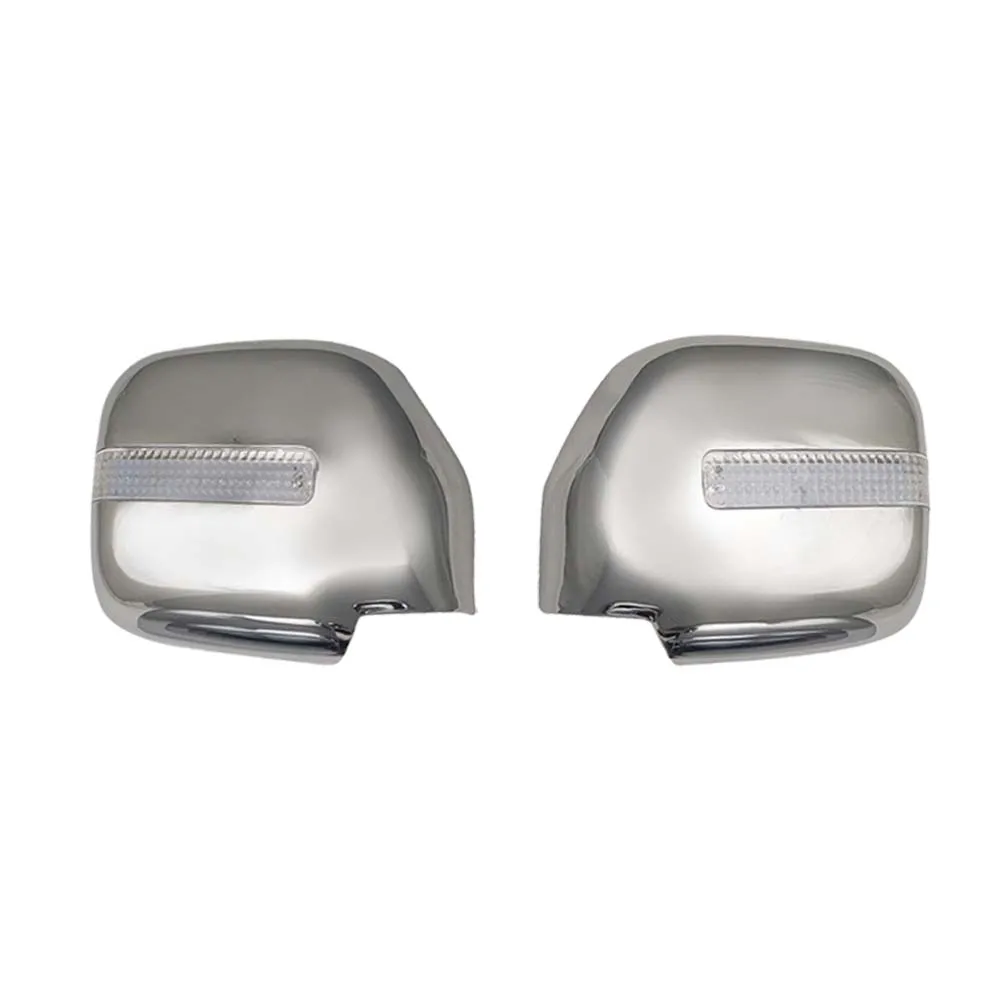 

Car Decoration Door Mirror Cover With LED For Toyota Land Cruiser Prado FJ90 1998-2002 Chrome Silver Cars Accessories Styling