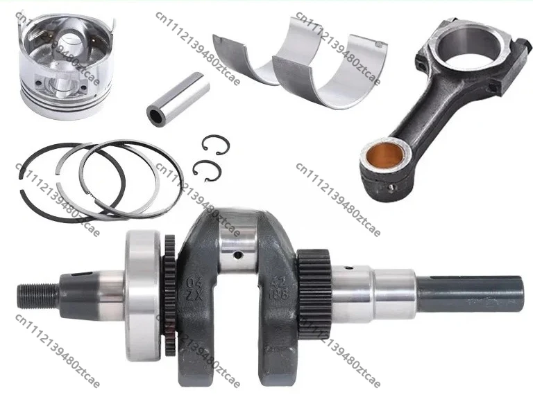Diesel engine parts compatible with 173F to 195F models, crankshaft, piston, connecting rod maintenance and replacement parts
