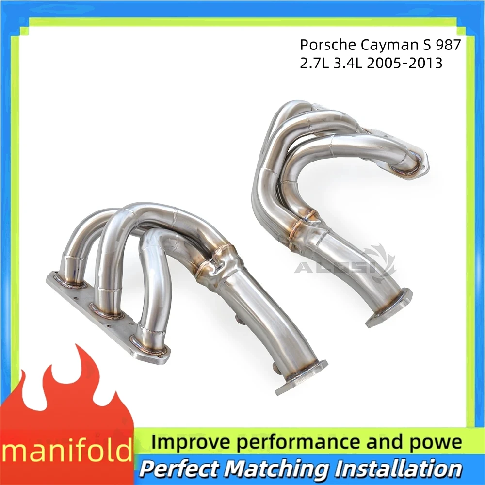 

Exhaust Manifold Converter Head Upgraded for Porsche Boxster/Cayman S 987/987.1 2.7 3.4L 2005-2013 Stainless Steel Downpipe