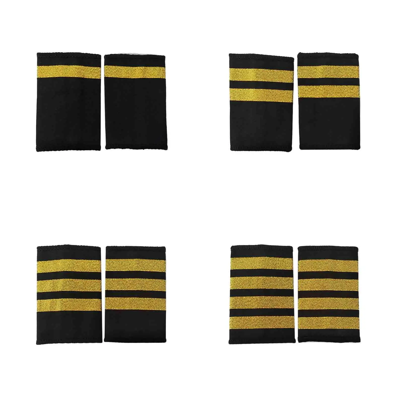 Airline Epaulets Costume Accessories with Gold Stripes Insignia Sliders for Halloween Festival Cosplay Women Men Role Play