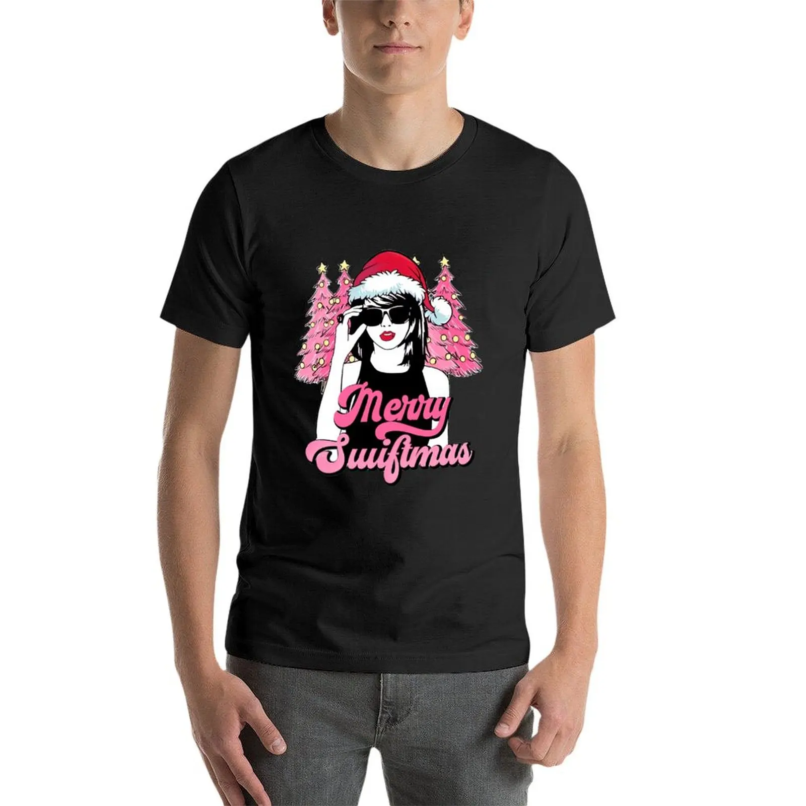 Merry Swiftmas Era-Camiseta de manga corta para hombre, camisetas sublime de gran tamaño