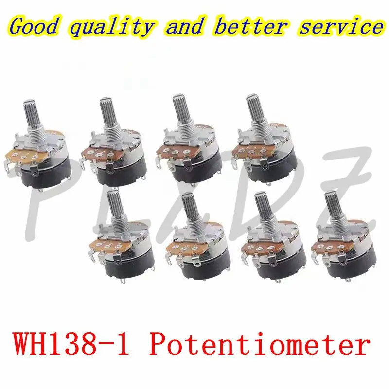 5PCS WH138-1 With Switch Potentiometer 5K 10K 20K 50K 100K 250K 500K B10K B50K ohm  WH138 Dimming Adjustable Resistance Governor