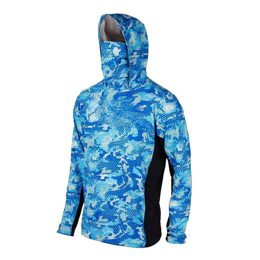 

Fishing Shirts Upf 50 Long Sleeve Hooded Face Cover Camisa Pesca Quick Dry Tops UV Protection Fishing Face Mask Clothes