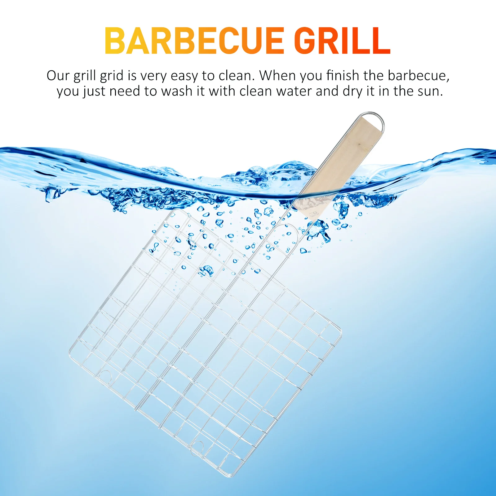 2pcs Stainless Steel Barbecue Net Foldable Square Grill Grid For Outdoor Bbq Picnic Easy Clean Heat Resistant Bbq Supplies