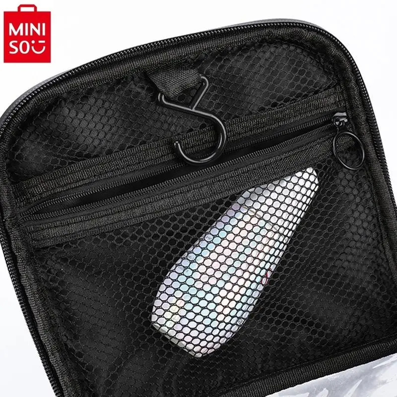 MINISO Disney Winnie Bear Strawberry Large Capacity Transparent Waterproof Student Travel Portable toiletries Storage Makeup Bag