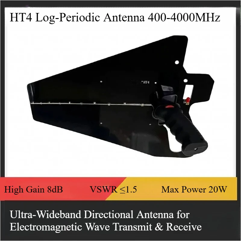 HT4 Broadband Log‑Periodic Antenna 400M‑4G, High‑Directional Radio Direction Finding, Electromagnetic Signal Transmit & Receive