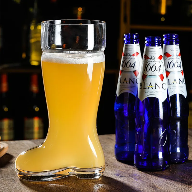 大容量のビールグラスのブーツ、パーソナライズされた靴のマグカップ、ジュースカクテルウイスキーと水ジョッキ