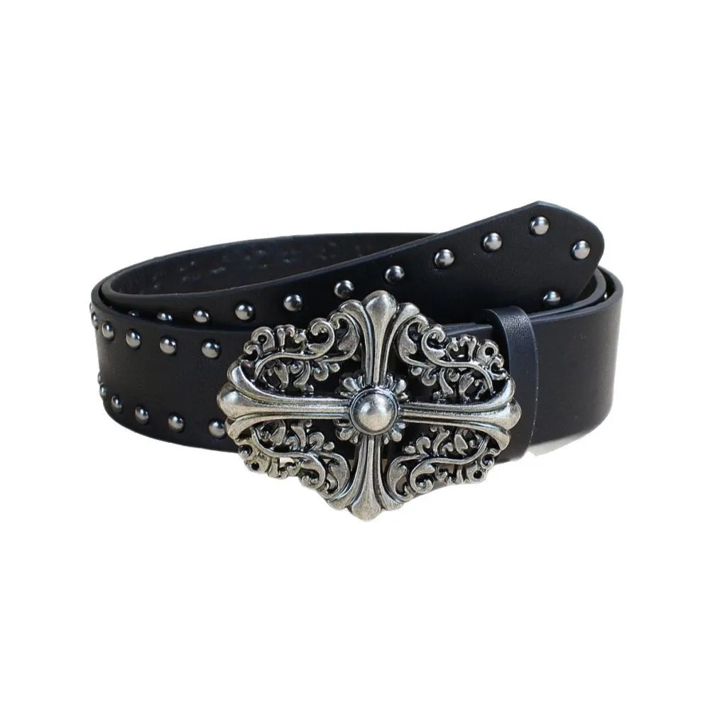 Designer Punk Belts For Women High Quality Luxury Brand Skull buckle Unisex Waist Black Street Man's Waistband Jeans Belt Y2K
